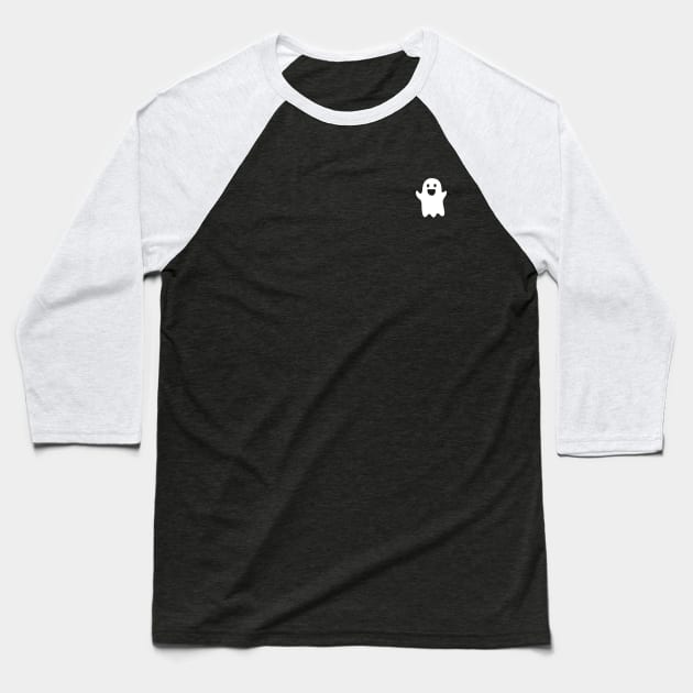 Cute Ghost Pocket Baseball T-Shirt by Beavergeek